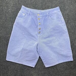Vintage Gitano Shorts Womens 16 Purple Denim Bermuda Button Fly High Rise Jeans